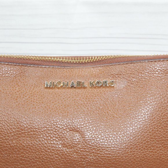 Michael Kors Bedford Brown Leather Purse Wristlet Clutch Wallet - Picture 2 of 9